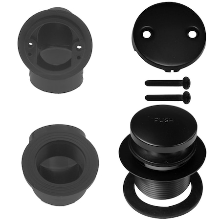 Westbrass Tip Toe Sch. 40 ABS Plumber's Pack W/ Two-Hole Elbow in Powdercoated Flat Black D534-62